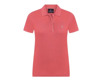 Chic Collared Cotton Polo Shirt - Buttoned Piqué Top - Half Sleeve Embroidered Golf Tee