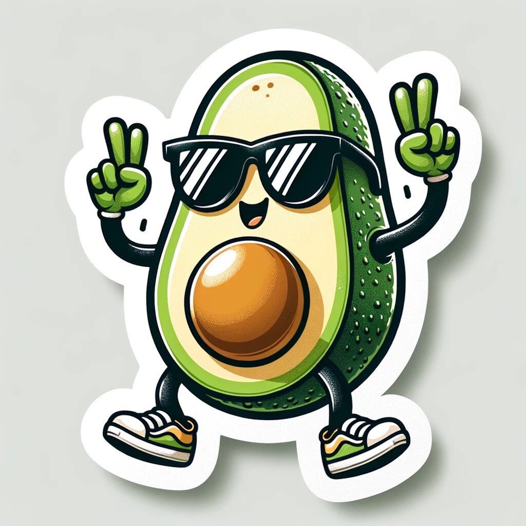 Cool Avocado Vinyl Sticker - Etsy