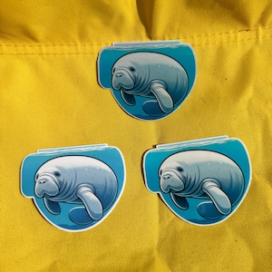 Manatee vinyl sticker For Laptop, Water Bottle, Hydroflask, Phone, Desk, Computer, Car