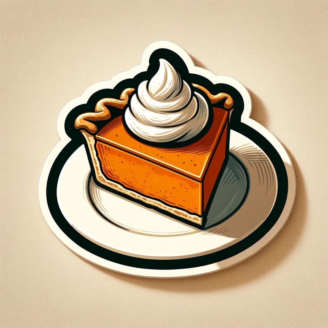 Pumpkin Pie Vinyl Sticker for Laptop, Water Bottle, Hydroflask, Phone ...