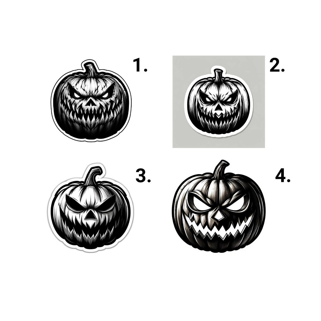 Evil Jack O'lantern Die Cut Vinyl Sticker 4 Pack - Etsy