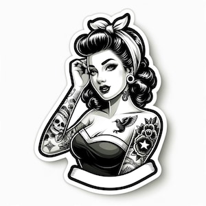 Pinup girl vinyl sticker For Laptop, Water Bottle, Hydroflask, Phone, Desk, Computer, Car