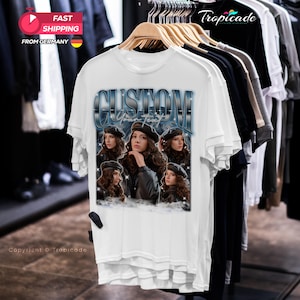 Camiseta Bootleg Rap personalizada, camiseta bootleg personalizada, camiseta com foto personalizada, presente de aniversário, presente de Natal para marido, personalize sua própria camiseta bootleg imagem 7