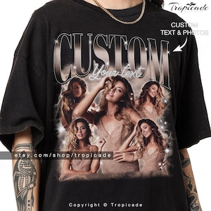 T-shirt Bootleg Rap personnalisé, personnalisez votre propre t-shirt bootleg, t-shirt bootleg personnalisé, t-shirt photo personnalisé, cadeau d'anniversaire, cadeau de Noël pour mari