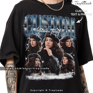 Custom Bootleg Rap Tee, chemise bootleg personnalisée, chemise photo personnalisée, cadeau d’anniversaire, cadeau de Noël du mari, personnalisez votre propre chemise bootleg