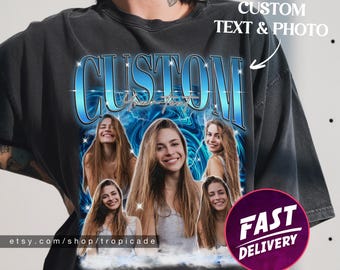 Custom Bootleg Rap Tee, custom bootleg shirt, custom photo shirt, custom your own bootleg shirt, face shirt, husband christmas gift