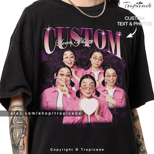 Custom Bootleg Rap Tee, chemise bootleg personnalisée, chemise photo personnalisée, bootleg personnalisé, personnalisé votre propre chemise bootleg, cadeau de Noël mari