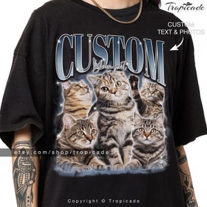 Custom Bootleg Rap Tee, t-shirt personnalisé pour animaux de compagnie, chemise bootleg personnalisée, cadeau de Noël pour mari, personnalisez votre propre chemise bootleg, chemise photo personnalisée
