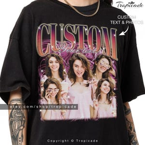Custom Bootleg Rap Tee, chemise bootleg personnalisée, personnalisez votre propre chemise bootleg, chemise photo personnalisée, bootleg personnalisé, cadeau de Noël mari