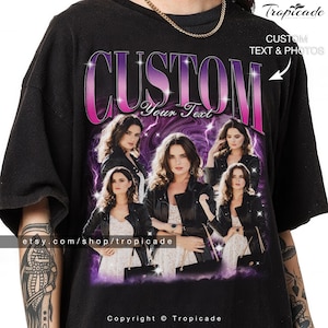 Custom Bootleg Rap Tee, cadeau de Noël pour mari, chemise bootleg personnalisée, chemise photo personnalisée, tee-shirt rap bootleg, personnalisez votre propre chemise bootleg