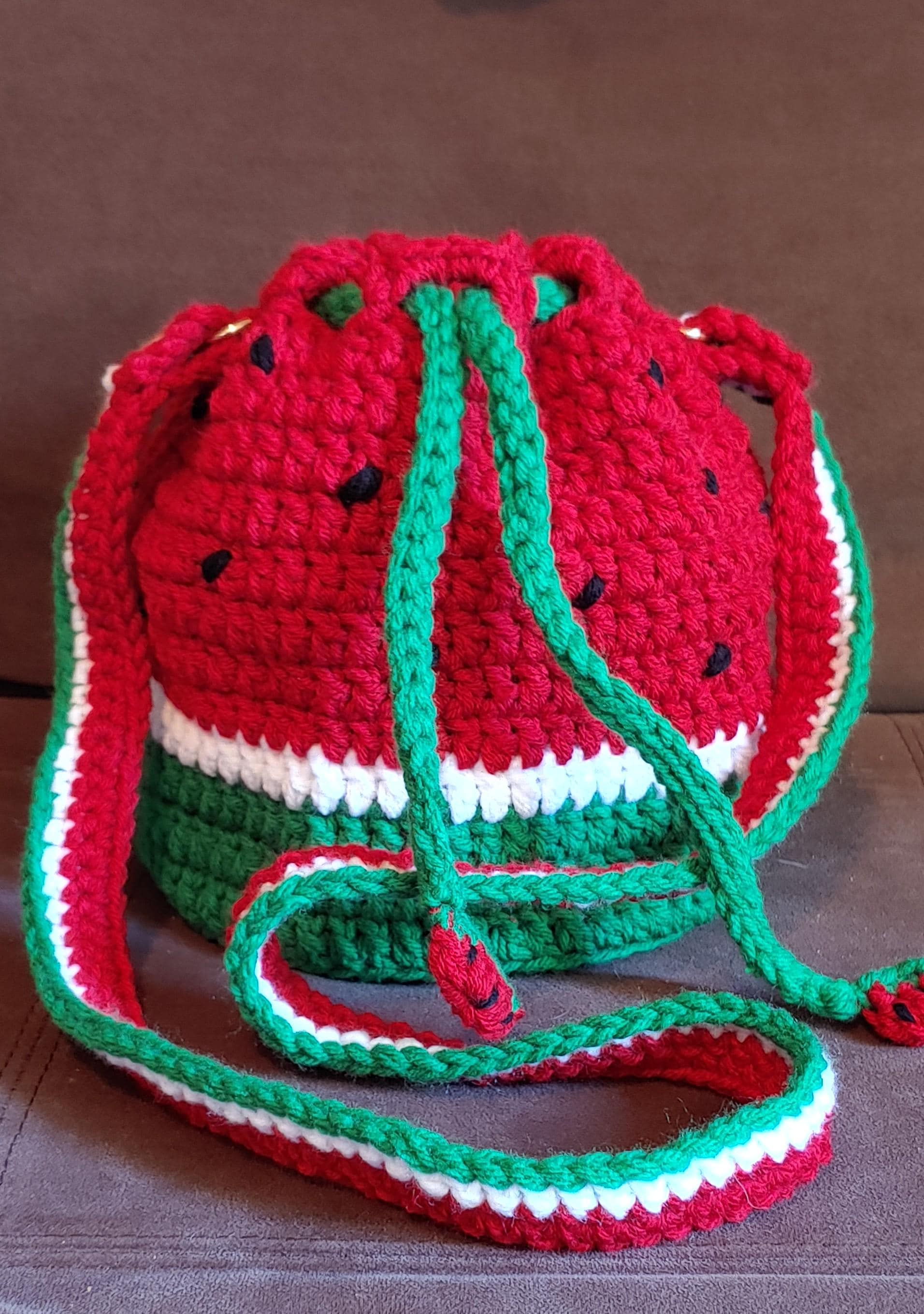 39 Crochet Watermelon Patterns to Cheer You Up 23 DIY Crochet Bag Pattern with Watermelon Design