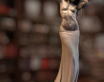 3D Woman Sculpture Print Files: STL Model (Digital Download)