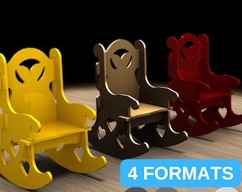 CNC Nursery Rocking Chair Cutting File (dxf, cdr, dwg, pdf)