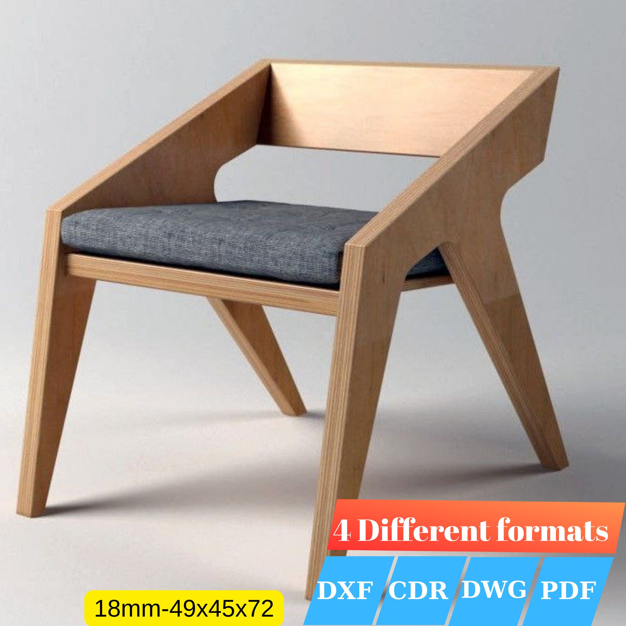 Chair Files CNC Machine Files, Wooden Chair, Cnc Chair, Laser Cut Files, Cnc ...