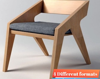 CNC Machine files, (DXF), Wooden Chair (Digital Download)
