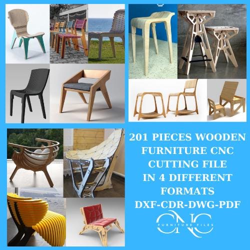 201 CNC Wooden Furniture Project Files, DXF Router Cutting Designs ...