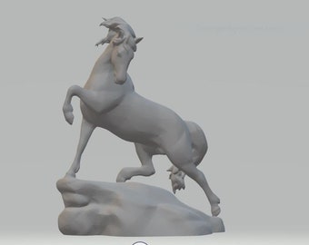 3D Horse Statue: Printable Animal Model (3D File)