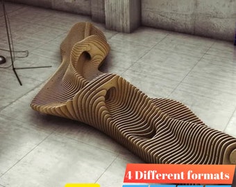 Parametric Wooden Bench CNC File (dxf-cdr-dwg-pdf)