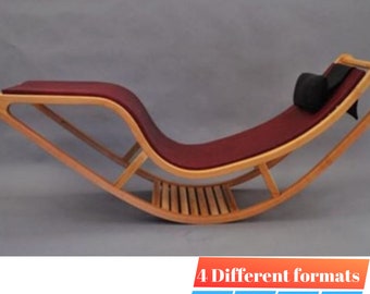 CNC Wooden Rocking Chair Project, Cutting Files (dxf, cdr, dwg, pdf)