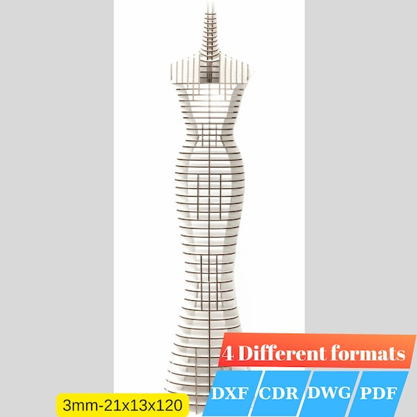 CNC and Laser Machine files, parametric torso, wooden lifeless mannequin, cnc file