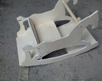 CNC Wooden Rocking Horse File, Nursery Furniture Project (dxf-cdr-dwg-pdf)
