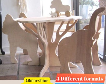 CNC Machine File, Nursery Furniture, Child Chair (dxf-cdr-dwg-pdf)