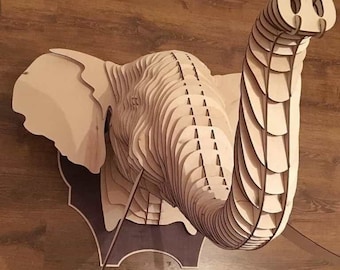 Elefant Wand Dekor CNC Laser Cut Datei (dxf, cdr, dwg, pdf)