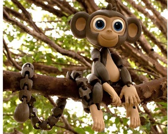 Articulated 3D Monkey Print File (STL)