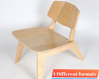 CNC Wooden Chair Cutting File (dxf, cdr, dwg, pdf)