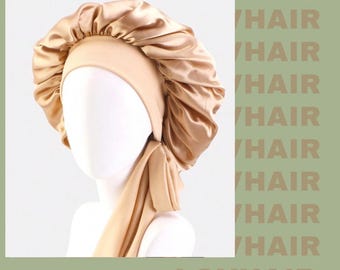 Satinhaube | Satin Nachtmütze | Haarschutz | Anti-Frizz | Seidenhaube | Satin-Turban | Haarschmuck