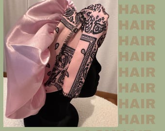 Satinhaube | Satin Nachtmütze | Haarschutz | Anti-Frizz | Seidenhaube | Satin-Turban | Haarschmuck