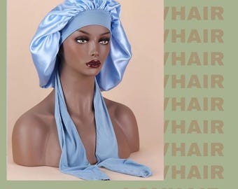 Satinhaube | Satin Nachtmütze | Haarschutz | Anti-Frizz | Seidenhaube | Satin-Turban | Haarschmuck