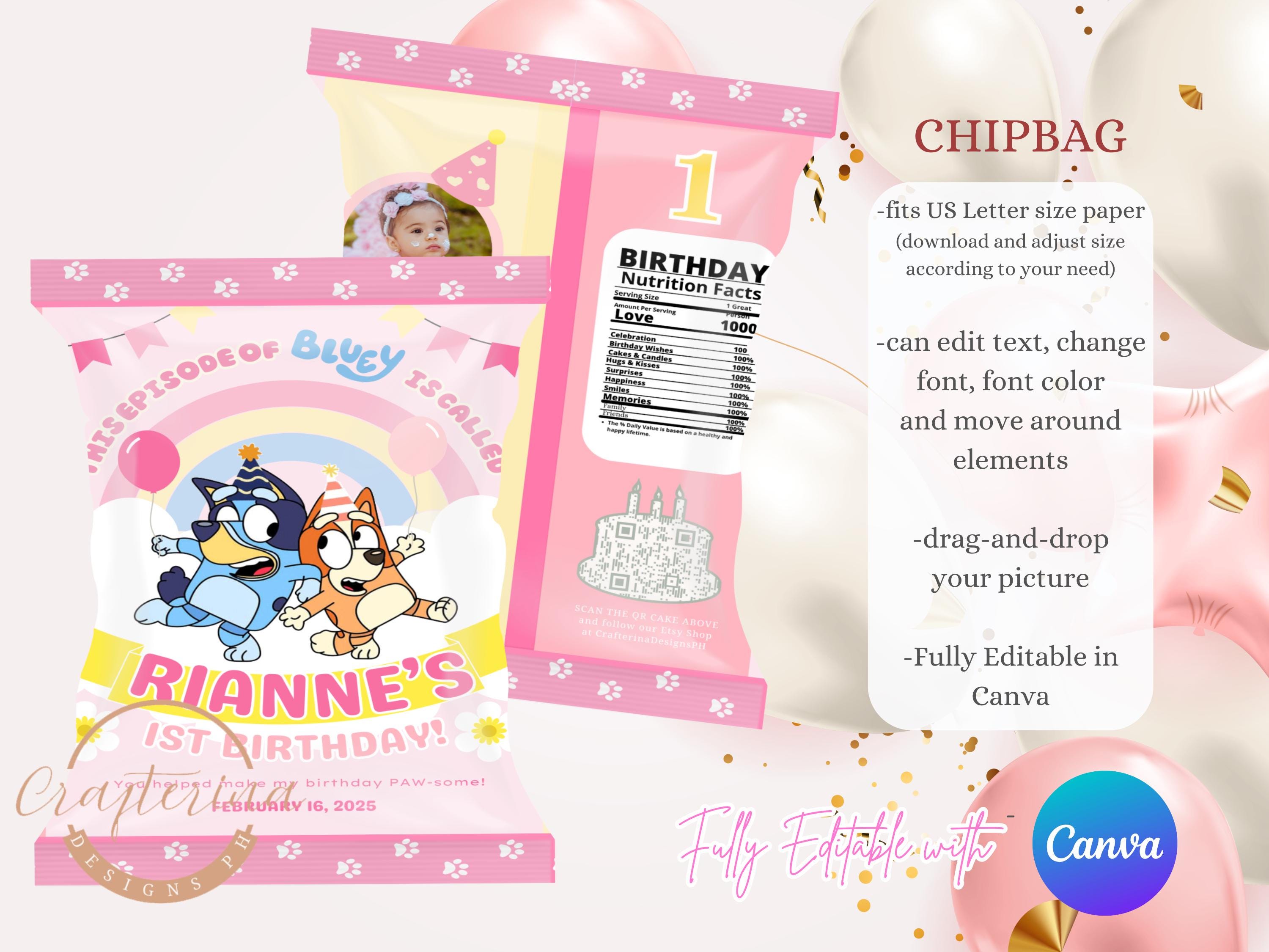 Bluey Pink Girl Favor Bundle