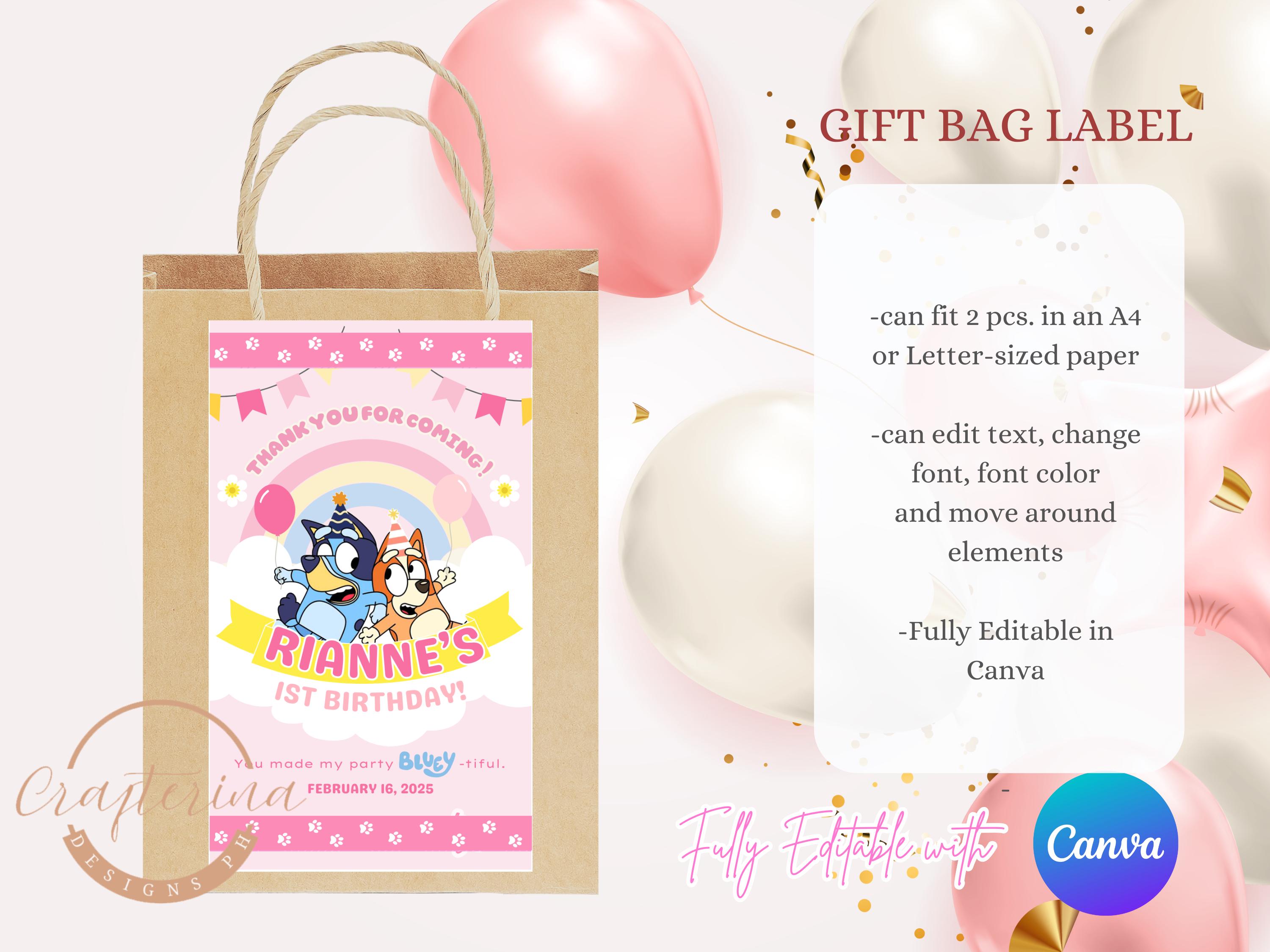 Bluey Pink Girl Favor Bundle