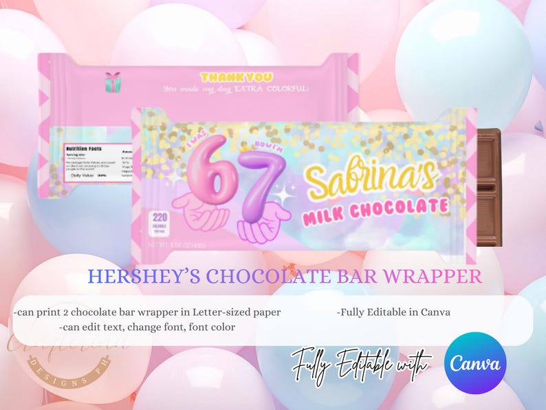 Six Seven Party Favor Templates, 67 Party Decors Editable (digital ...