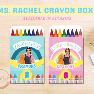Ms Rachel Coloring Book & Crayon Box: Editable Birthday Party Bundle (Digital Download) image 3