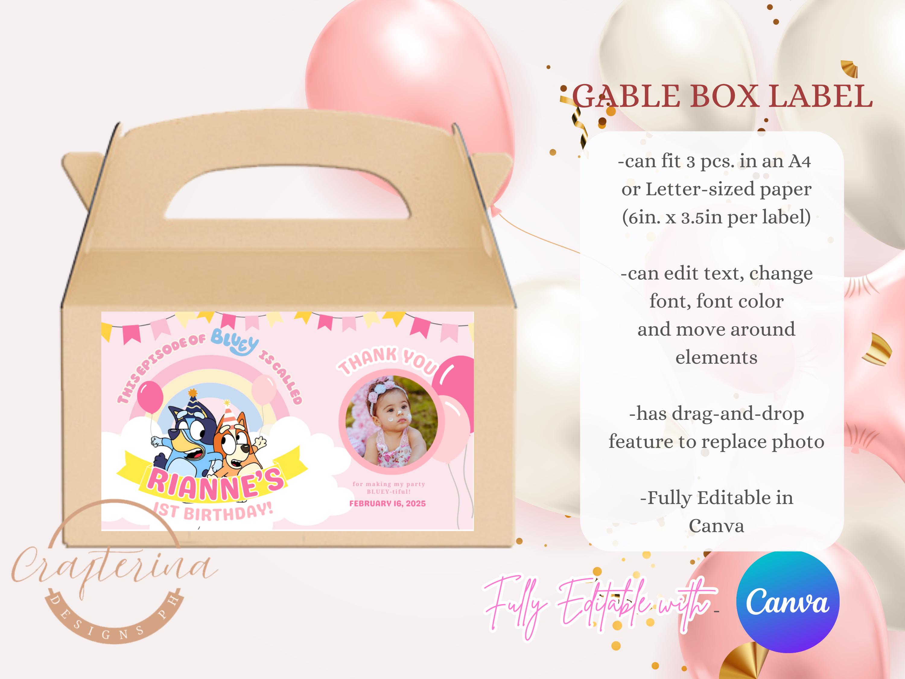 Bluey Pink Girl Favor Bundle