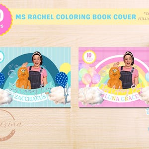 Ms Rachel Coloring Book & Crayon Box: Editable Birthday Party Bundle (Digital Download) image 2