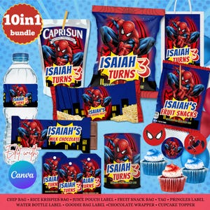 Cadeaux Spider Man, Sac À Chips Spider Man, Étiquettes D'anniversaire Spider Man, Sac Cadeau, Rice Krispies, Caprisun, Autocollants, Pringles, Jus