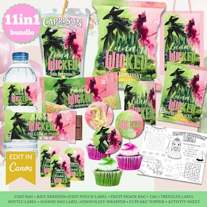Wicked Princess Birthday Party Favors: Pink & Green Decor (Digital Download)