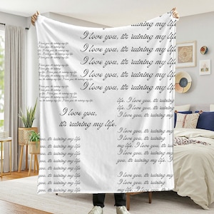 Kocham Cię, to rujnuje mi życie Welurowy koc pluszowy | Czarno-biały koc dla kochanków | Torturowany poeta prezent dla niej | Eras Lover