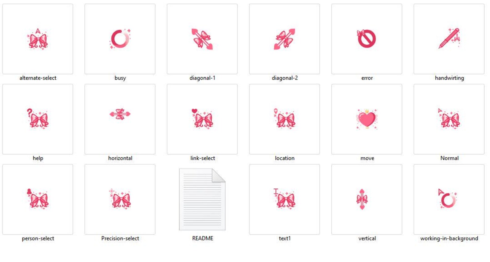 Cute Pink Coquette Mouse Cursor Complete PC Mouse Pointers for Windows ...