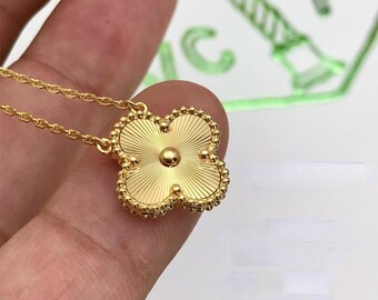 Authenticity Van Cleef & Arpels 18K Yellow Gold Vintage Alhambra Pendant Necklace 45 Cm Women's