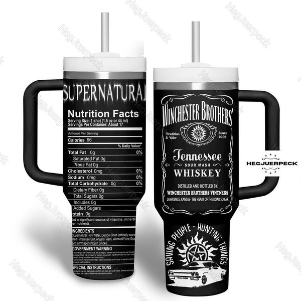 Supernatural Tumbler 40oz, Winchester Brothers Tumbler, Supernatural Insulated Tumbler, Supernatural Cup, Winchester Brothers Fan Gift