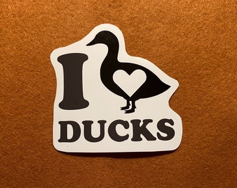 I Heart Ducks - Car Decal/bumper sticker