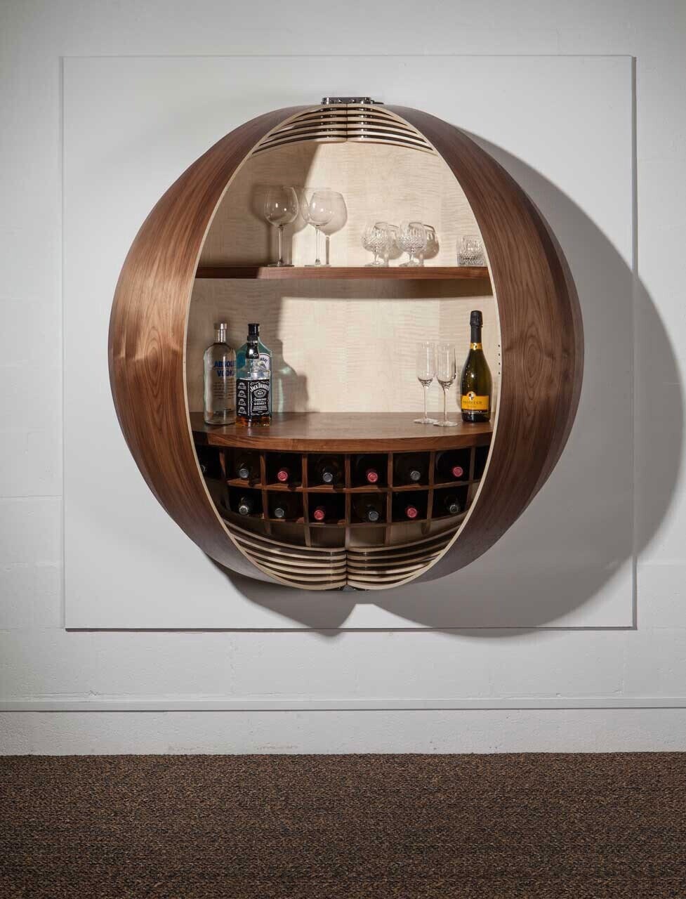 Wall hanging bar sale cabinet