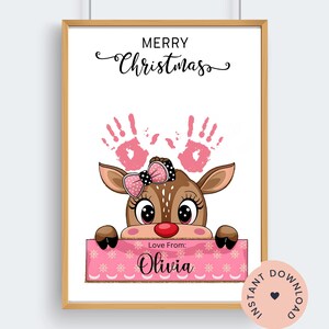 Weihnachtsandenken Handabdruck-Kunst-Ideen Kinder Basteln Chaotisch Spiel Aktivitäts-Baby Erstes Weihnachtsandenken-Geschenk für Großeltern