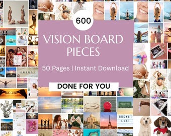 2026 Vision Board Kit Printable Manifestation Kit Graphic Vision Board Images to Manifest Dream Life Law of Attraction for love