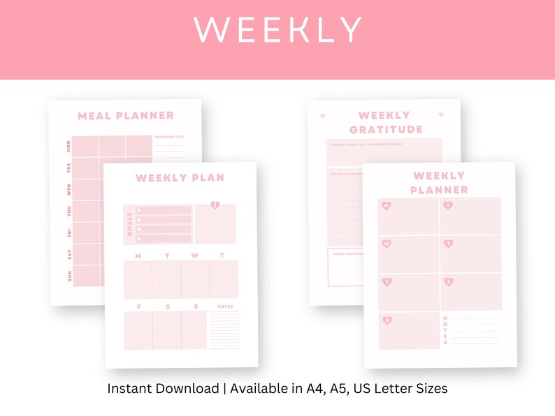 Self Care Planner Pink Wellness Journal Daily Gratitude Journal Habit ...