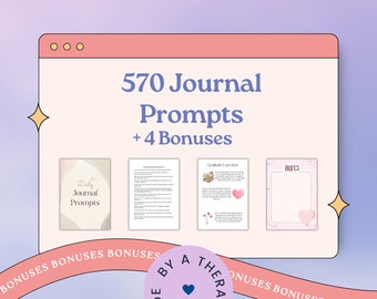 Bleibe täglich inspiriert mit 570 Journaling Prompts - Selbstfindung, Dankbarkeit, Achtsamkeit Journal Kit